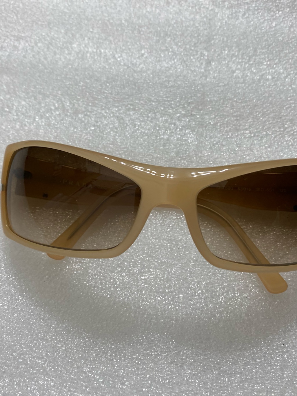 Prada Sunglasses Spr 08g 63-16 3bq-6s1 Women Cat Eye Square Cream